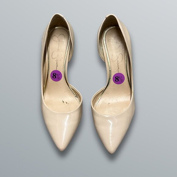 Jessica Simpson Nude Paryn DOrsay Pointy Toe Stiletto High Heels Size 8.5 Patent - Picture 2 of 9